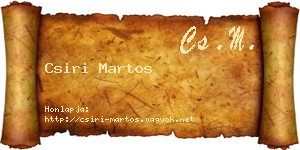 Csiri Martos névjegykártya